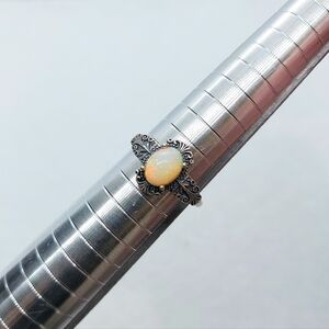 1.4ct Yellow Ethiopian Welo Opal Ring In Sterling Silver